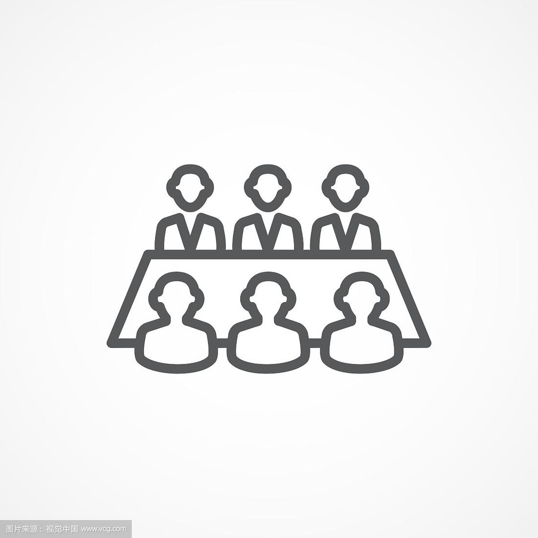 商務會議圖標矢量線藝術商務咨詢標志