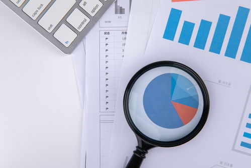放大鏡報表辦公用品商務攝影圖 攝影